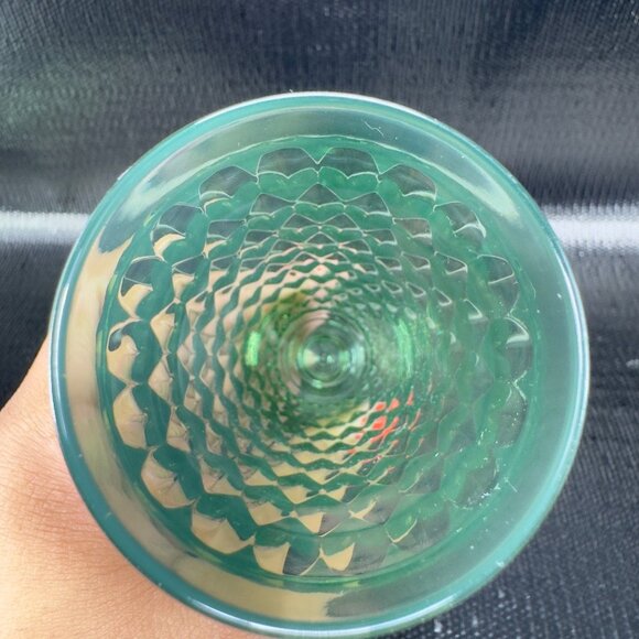 Villeroy and Boch Boston Green Footed Single Champagne Glass Cup Barware Signed - Picture 8 of 9